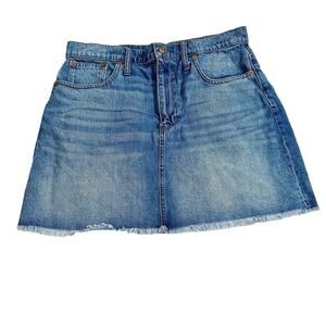 Madewell Women's Skirt Denim Cotton Light Wash Cut‎ Out Beach Y2K Mini Size 32